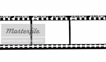 Blank film strip, photo on the white background