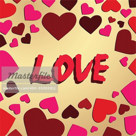 Abstract romantic love background, vector illustration