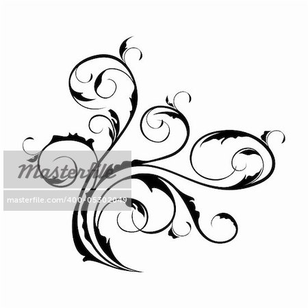 Illustration of abstract flower isolated - vector