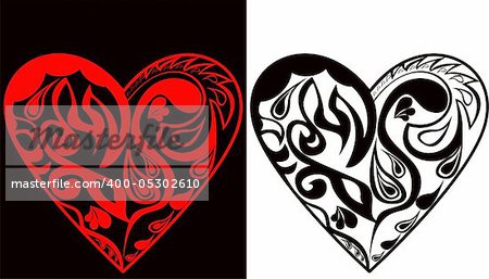 Heart with carving design...love wedding valentine background