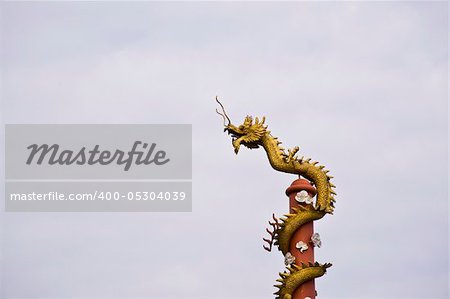 Golden Dragon Thai Temple In Thailand