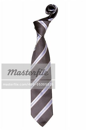 front view of stripes tie on white background