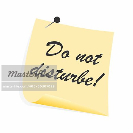 Yellow Do Not Disturb note paper