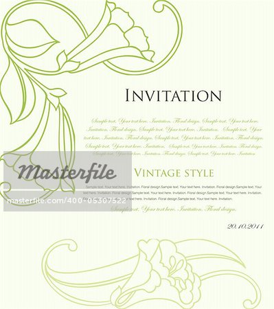 Floral background for design or your invitation. Vector illustration