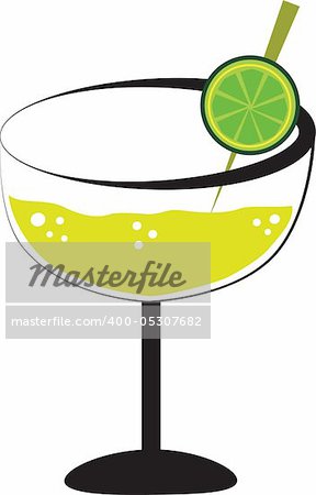 Alcohol margarita drink with lime