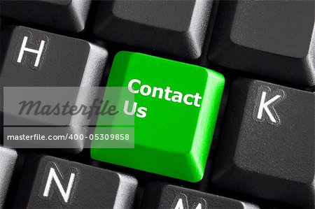 contact us or support concept with computer keyboard button