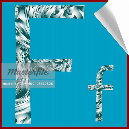 alphabet letter F, vector art illustration; more alphabet stickers in my gallery