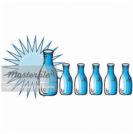 Fresh Milk Bottle with advertising tag flash