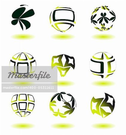 Set of letter 6 vector icons such identity