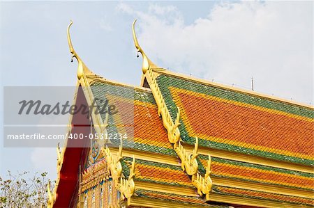 Roof buddhist temples in Thailand