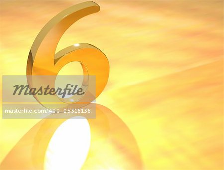 3D Gold Number text on yellow background