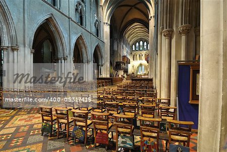 Interior of St. Patrick's Cathedral in Dublin, Ireland.