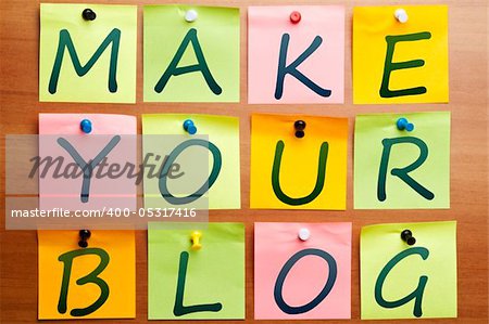 Make your blog words made by post it