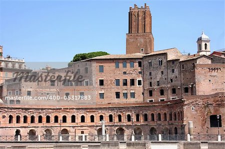 details of Trajan Market (Mercati Traianei) in Rome, Italy