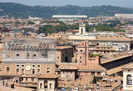 Vue du panorama de Rome, en Italie, panorama de Vittorio Emanuele, Piazza Venezia