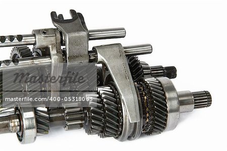 Transmission gears , isolated, on a white background