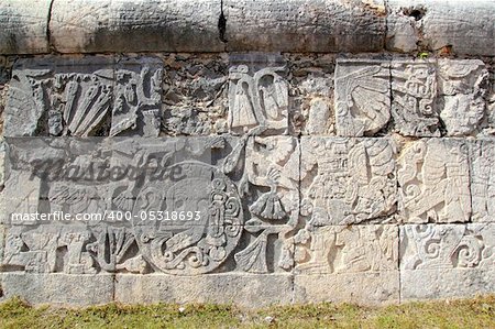 Chichen Itza hieroglyphics mayan pok-ta-pok ball court  Mexico