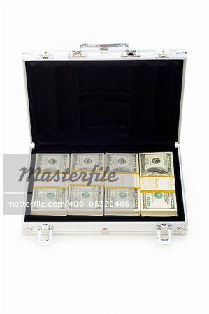 Money in the case isolated on white