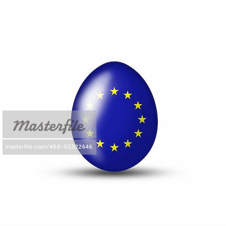 Easteregg with a european flag on a white background