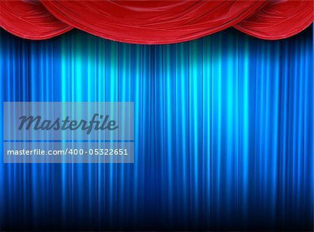 Blue curtain of a classical theater