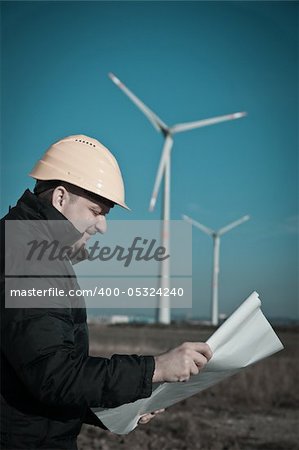 Technician Engineer in Wind Turbine Power Generator Station