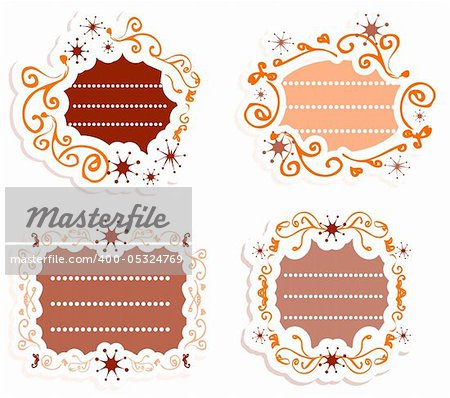 Label vintage Blank frames-stickers Retro style