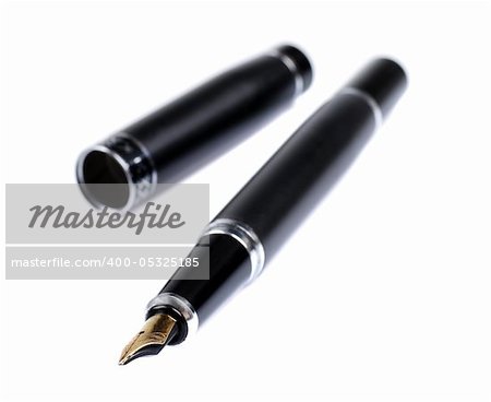 Business fountain pen isolated on white background