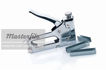 Build stapler isolated on white background