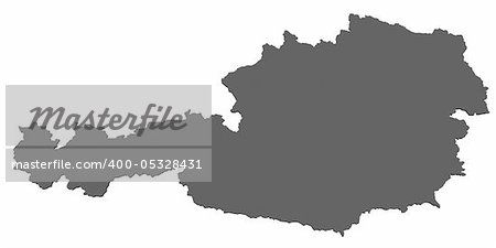 Map of Austria rendered without shadow