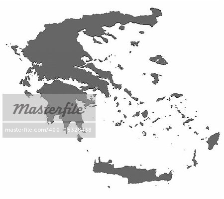 Map of Greece rendered without shadow