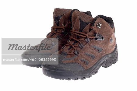 Hiking boot, photo on the white background
