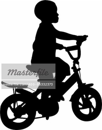 boy riding bicycle - vector