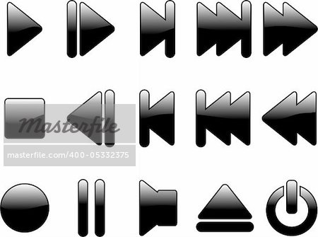 glossy multimedia symbols - vector