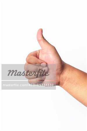 A right hand thumbs up isolated with white background