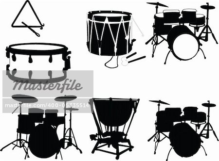 illustration of Musical instruments collection - vector
