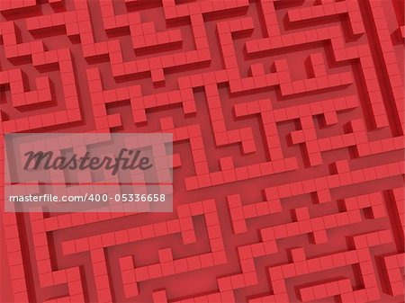 The close up of a red maze
