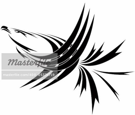 Eagle symbol isolated on white for design - also as emblem or logo