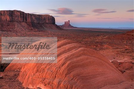 Sunrise at Monument Valley on Navajo reservation