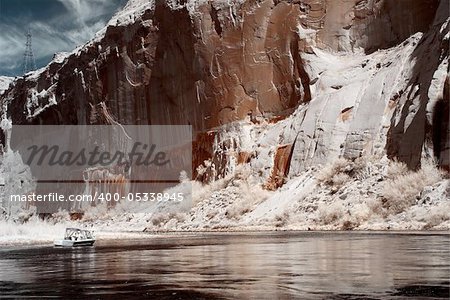 Boating on The Colorado River in Glen Canyon Arizona