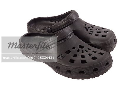 Rubber sandals, photo on the white background