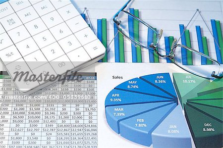 A business strategy using color charts and a calculator