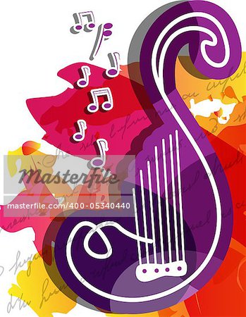 Vector bright multicolored musical background