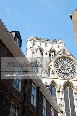 York MinsterRose Window from an alleyway near the Cathedral