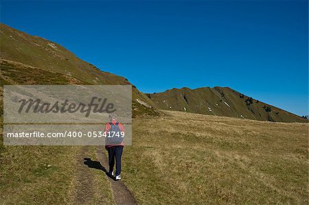 Hiker in the bavarian alps