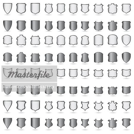 Vector set Heraldic shields