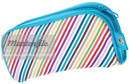 Rainbow Colored Pencil Case Closed Isolated on White with a Clipping Path.