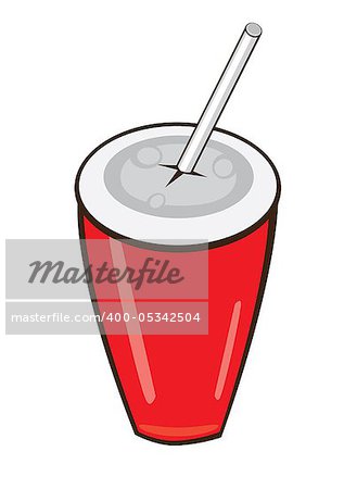 Plastic fastfood cup. Vector illustration on white background