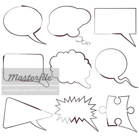 Set of speech and thought bubbles, element for design, vector illustration