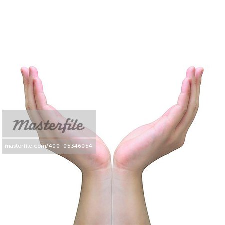 hand holding isolated on white background