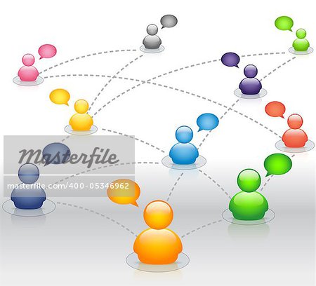 Social Media Network Concept with Speech Bubbles